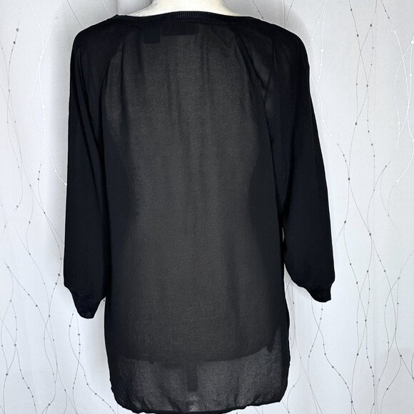 DKNY Jeans Woman's Black Sheer Blouse - Picture 2 of 2